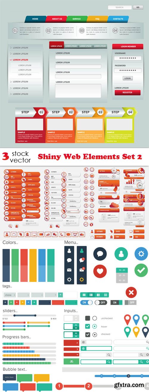 Vectors - Shiny Web Elements Set 2