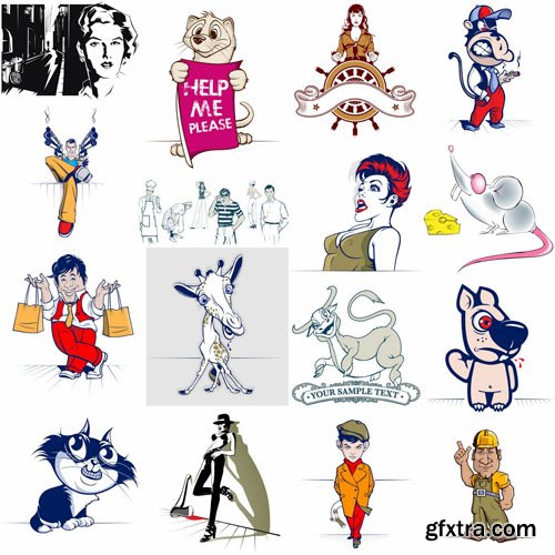 Cartoon Characters #10 - 25 Vector