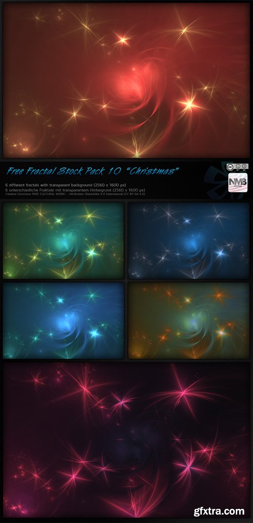 Christmas Fractal Backgrounds - Transparent PNG Overlay