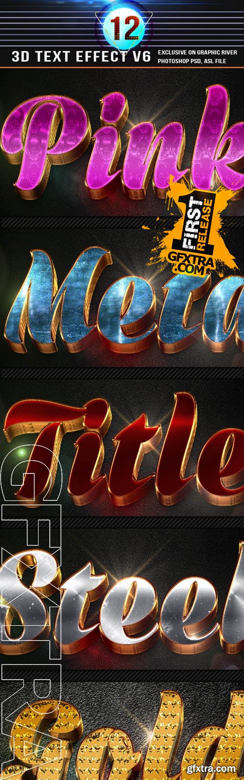 12 3D Text Effect v6 - GraphicRiver 11353805