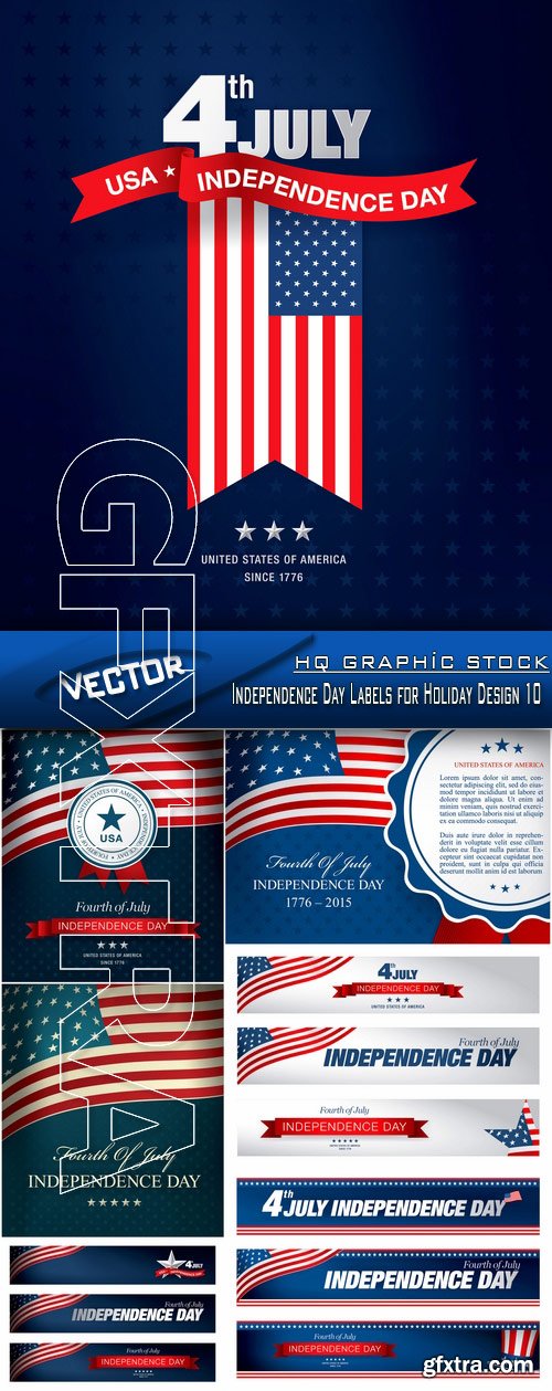 Stock Vector - Independence Day Labels for Holiday Design 10