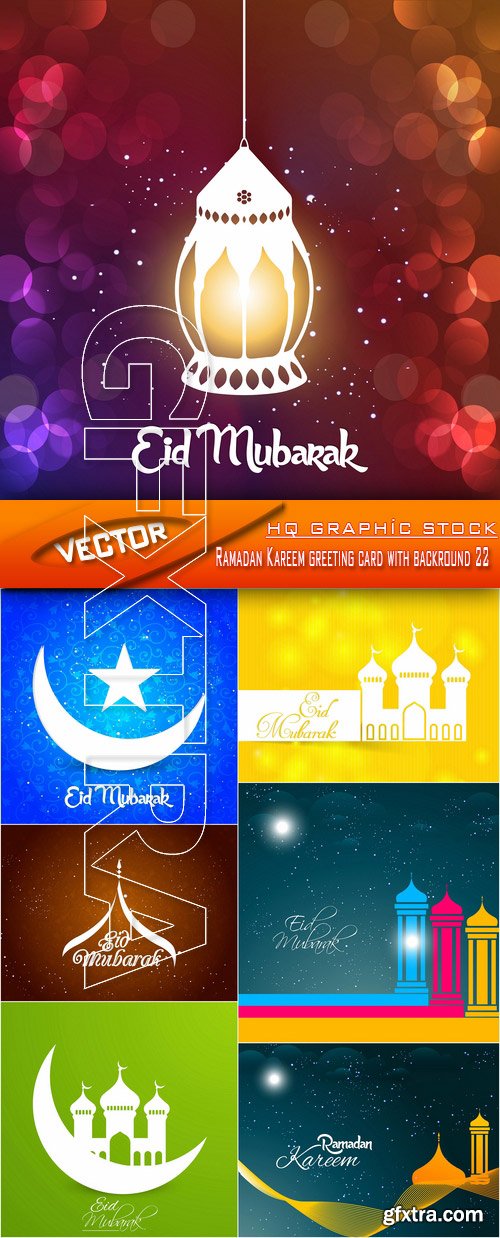 Stock Vector - Ramadan Kareem greeting card with backround 22