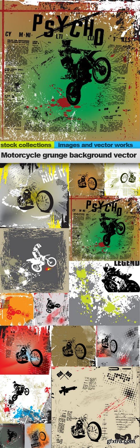 Motorcycle grunge background vector, 15 x EPS
