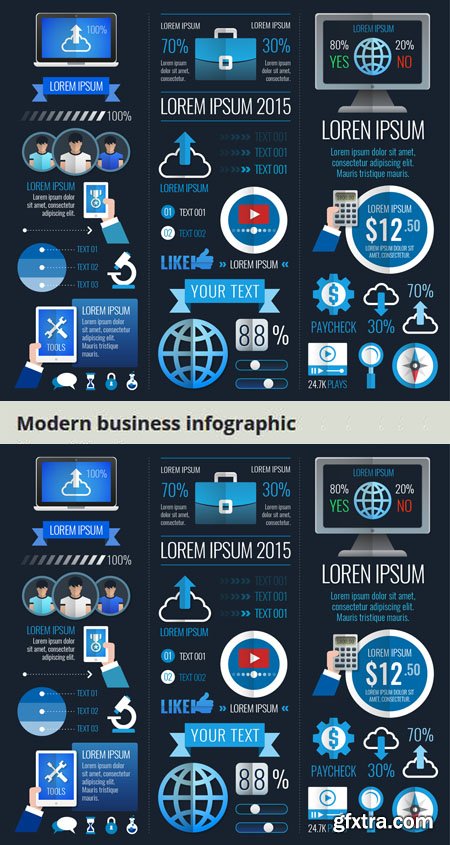 Modern Business Infographic in Vector