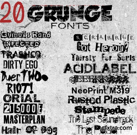 20 Grunge Fonts (TTF/OTF)