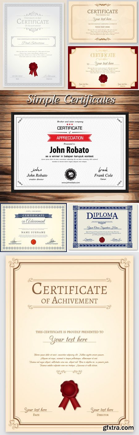 Certificate and Diploma Templates Vector Set