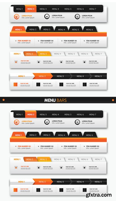 Menu Bars Web Elements Vector