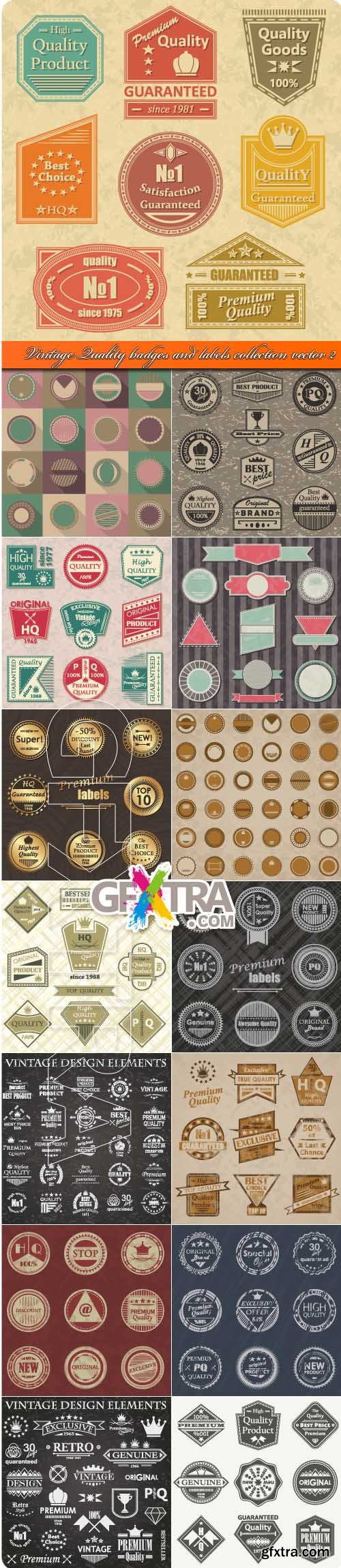 Vintage Quality badges and labels collection vector 2