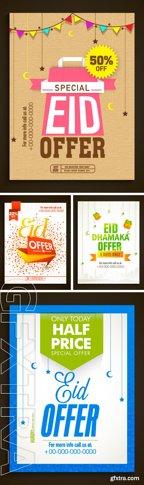 Stock Vectors - Sale poster, banner or flyer with limited time discount offer for Muslim community festival,  celebration