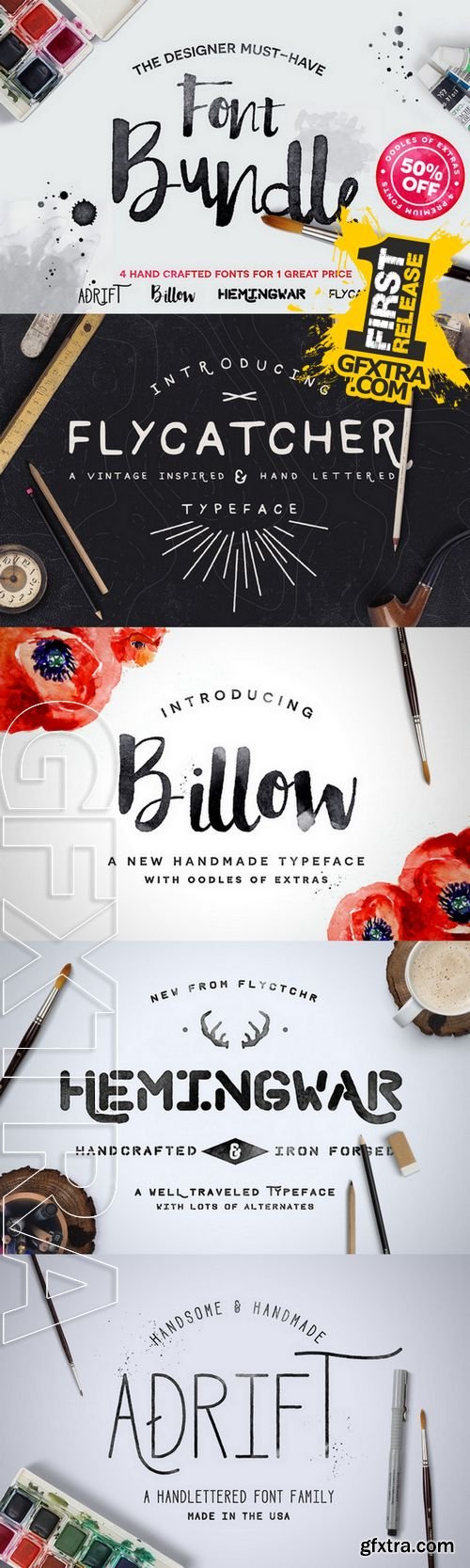 Hand Crafted Font Bundle - CM 277034