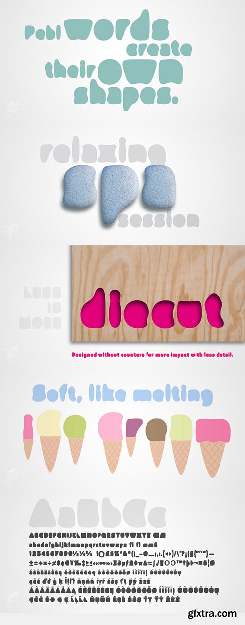 Pebl - Smoothed Shapes Display Typeface