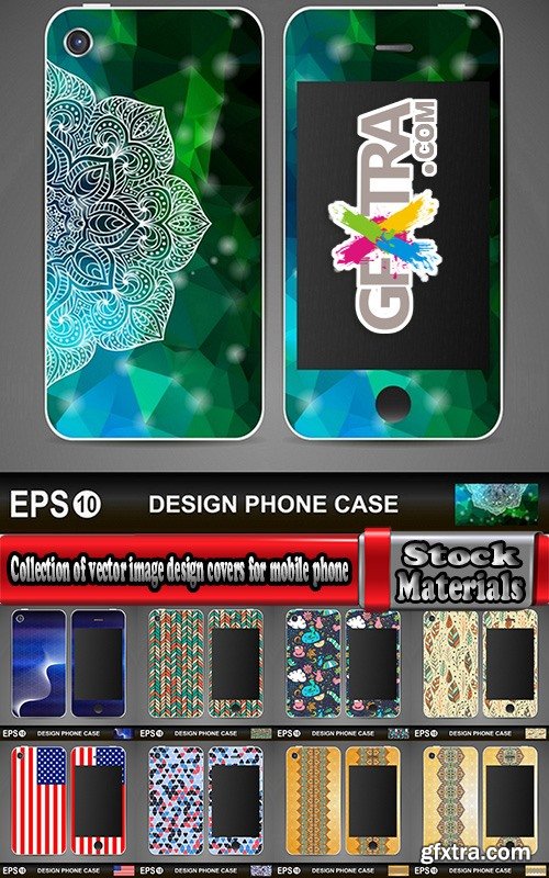 Collection of vector image design covers for mobile phone case design element 25 Eps