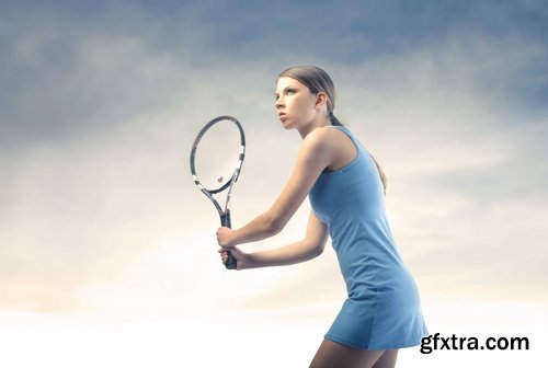 Collection of beautiful girl with a tennis racket tennis court 25 HQ Jpeg