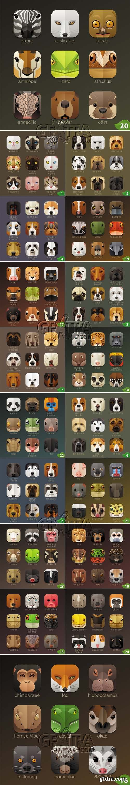 Animals Icons Vector