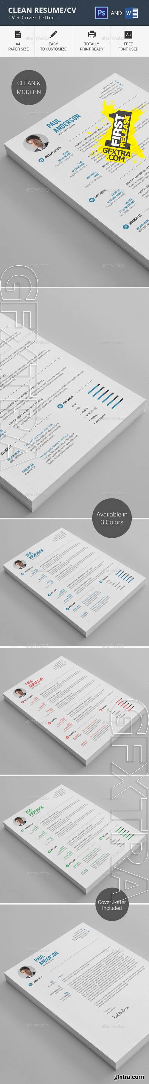 Clean Resume/CV - GraphicRiver 11274948