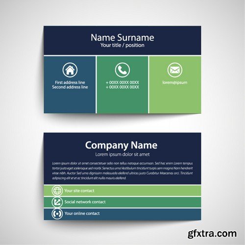 Stock Vectors - Business Card Template 9, 25xEPS