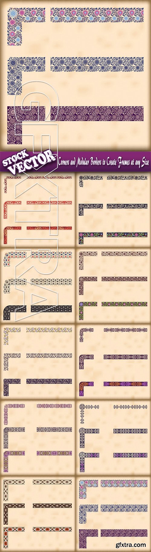 Stock Vector - Corners and Modular Borders to Create Frames at any Size