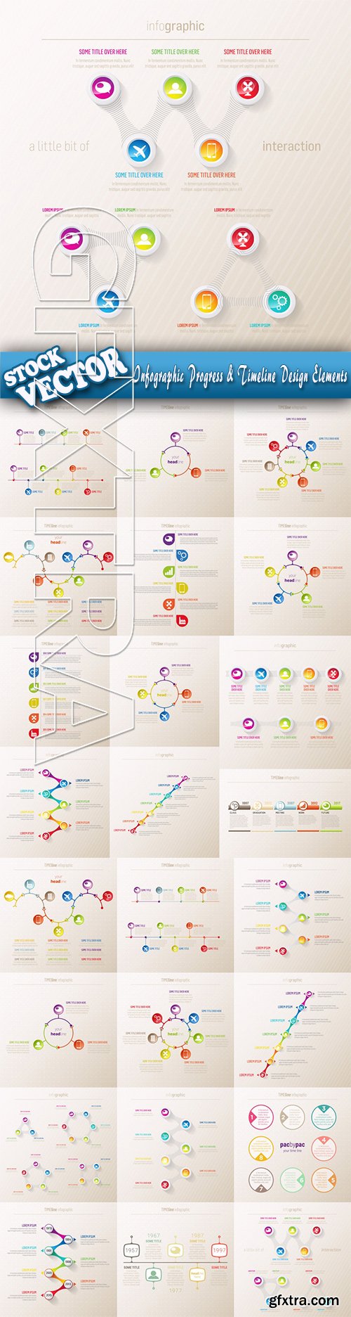 Stock Vector - Infographic Progress & Timeline Design Elements