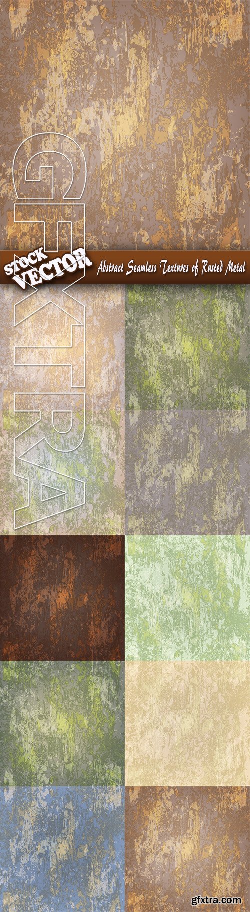 Stock Vector - Abstract Seamless Textures of Rusted Metal