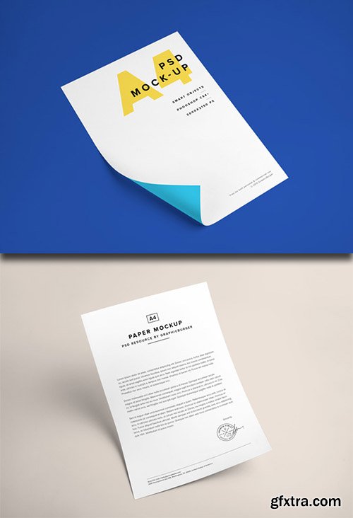 2 PSD Mock-Up's - A4 Paper Template 2015