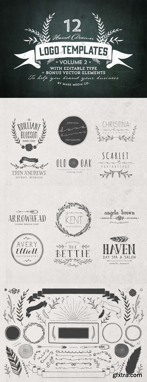 Hand Drawn Logos + Elements Vol. 2 - CM 21673