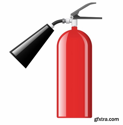 Collection of vector picture fire extinguisher system and the protection of firefighter 25 Eps