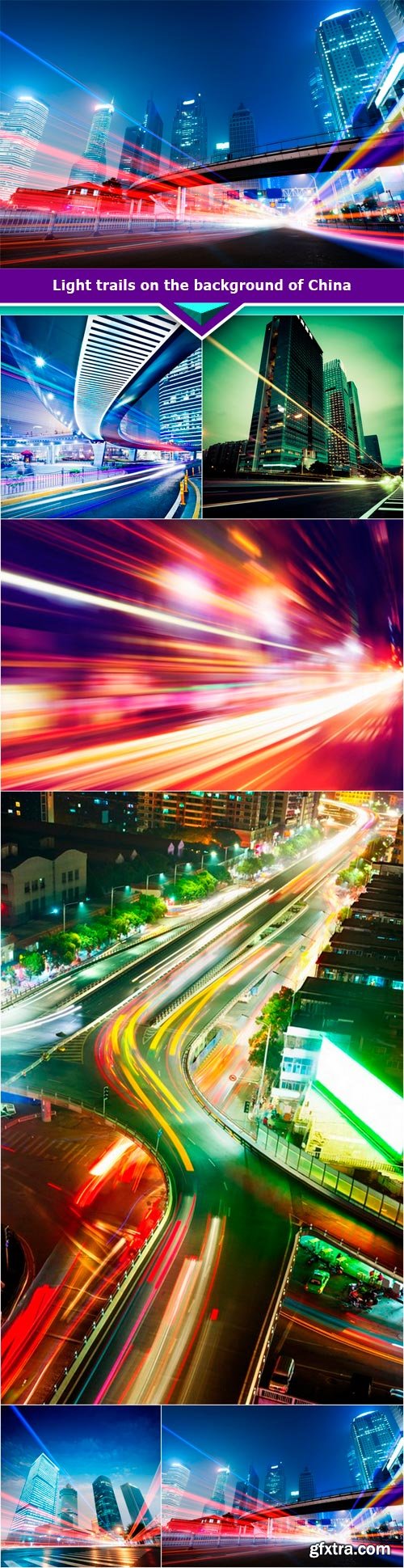 Light trails on the background of China 6x JPEG