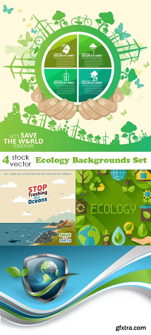 Vectors - Ecology Backgrounds Set