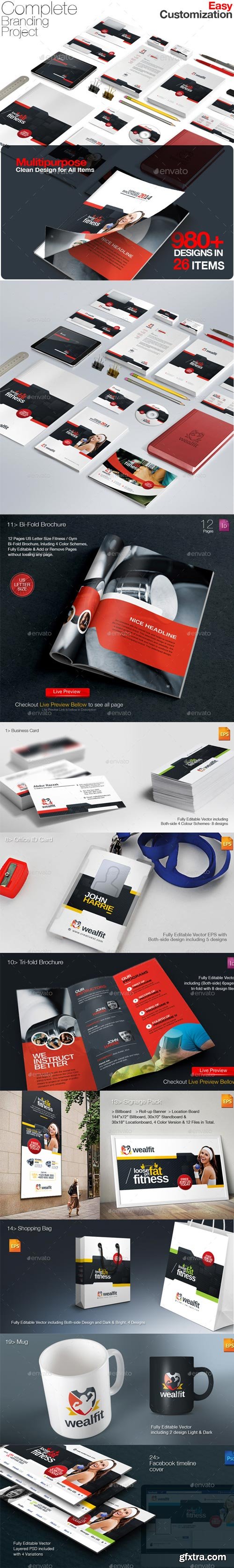 GR WealFit | Fitness | Gym Branding Identity Pack - 10026113