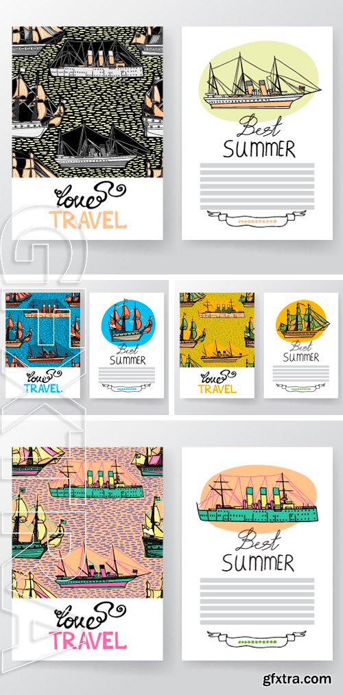 Stock Vectors - Brochure design template with ships