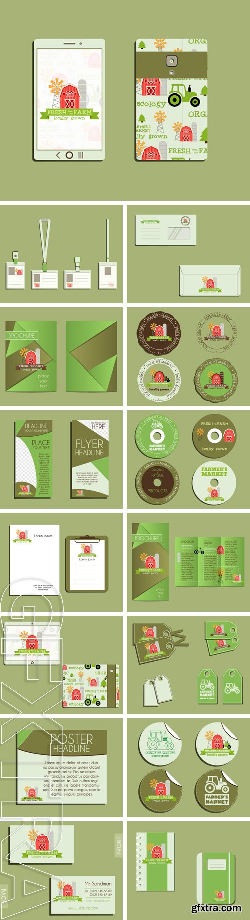 Stock Vectors - Corporate identity template design.  With organic, Green and eco logo template. Vector illustration