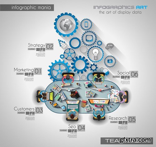 Infographic Teamwork Design Elements - 25x EPS