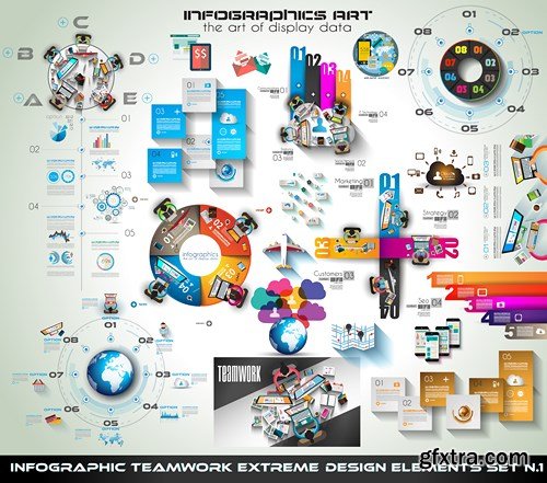 Infographic Teamwork Design Elements - 25x EPS