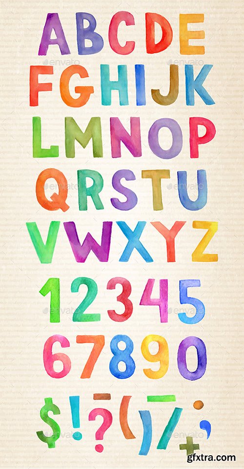 GraphicRiver Vector Watercolor Alphabet 11507630