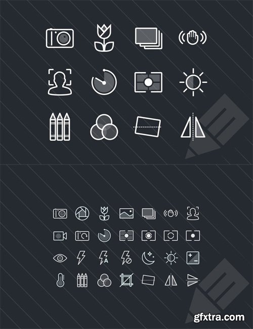 Photography and Camera Function Icons