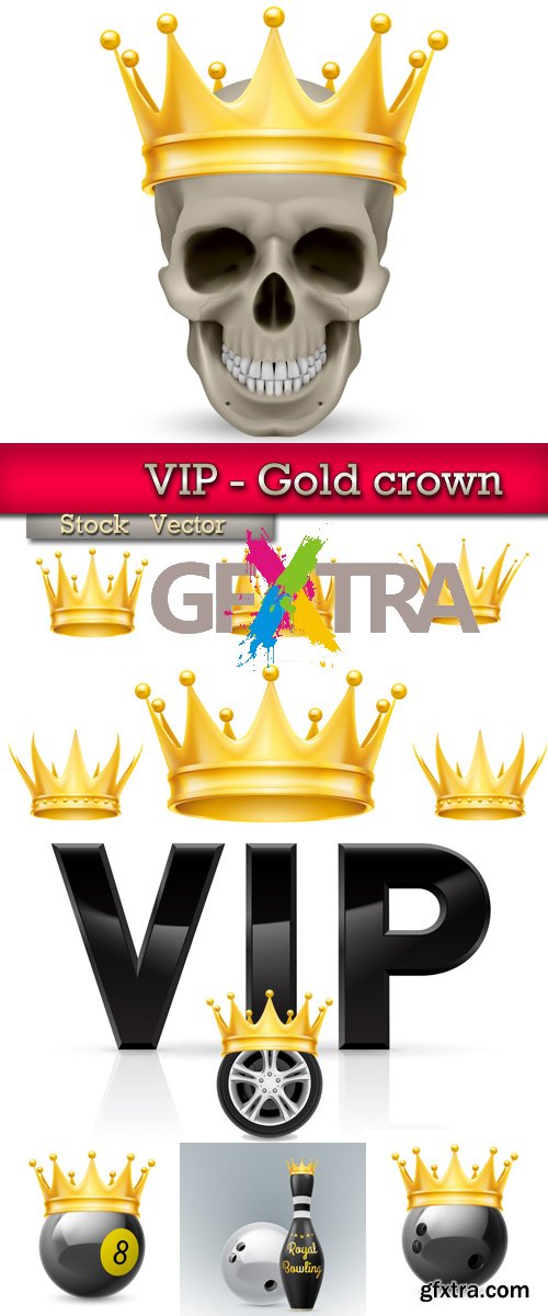 VIP - Gold crown in Vector