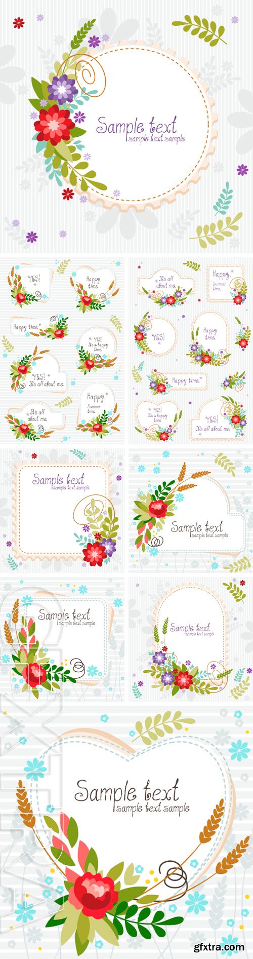 Stock Vectors - Floral bouquets. The vector frame for design