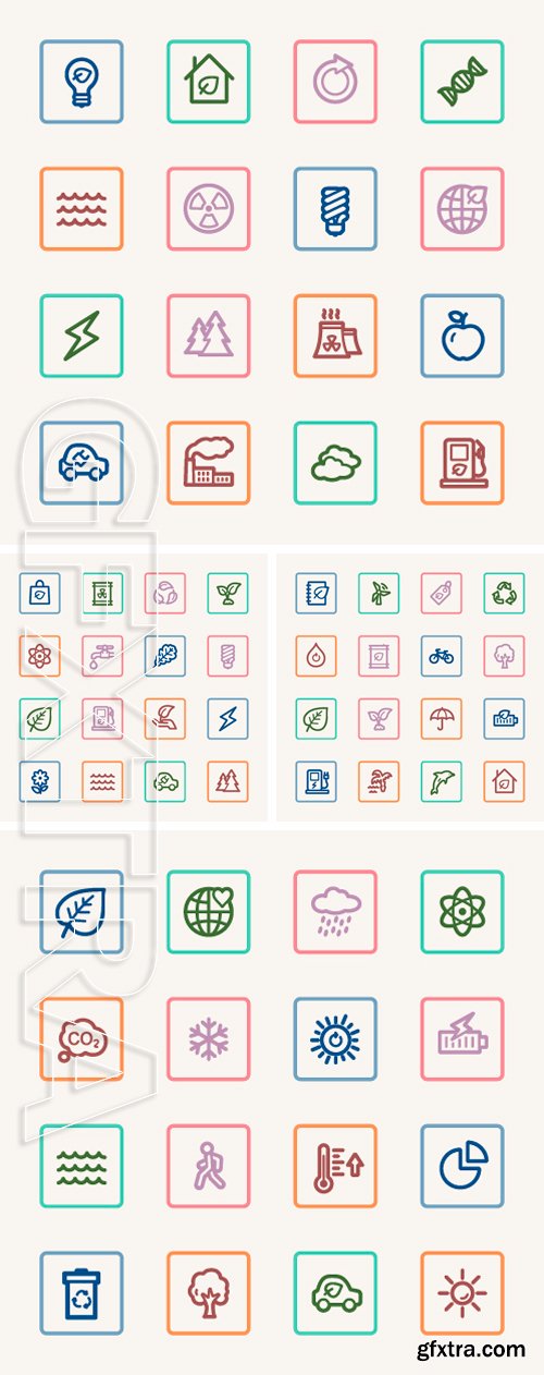 Stock Vectors - Green ecology web icons set