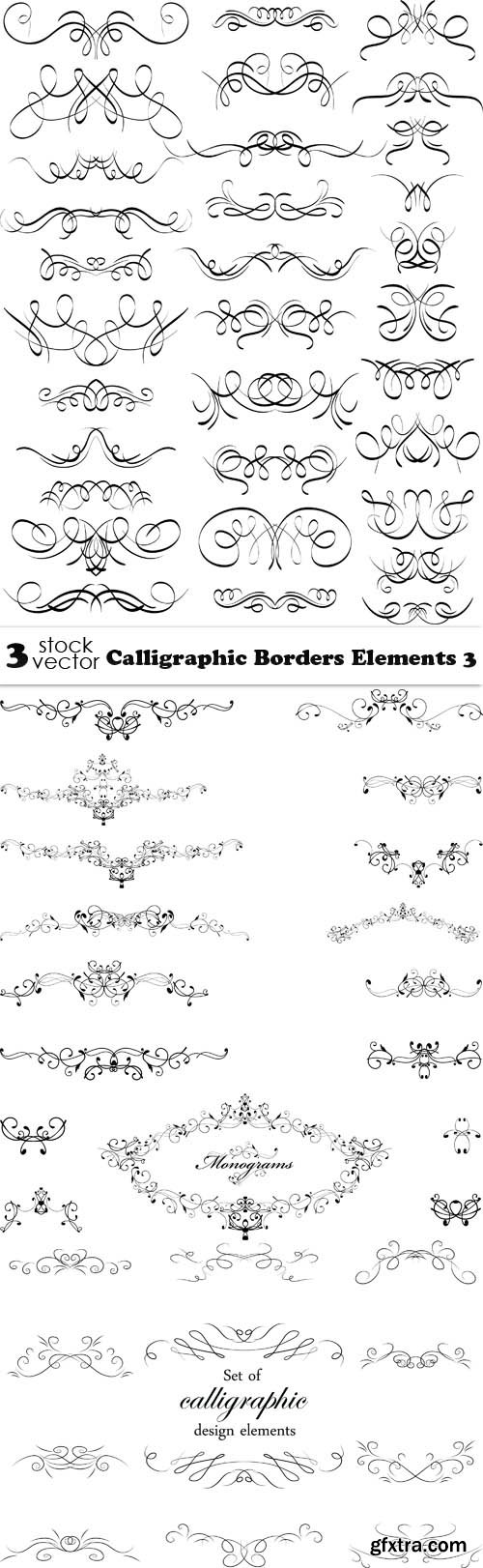 Vectors - Calligraphic Borders Elements 3