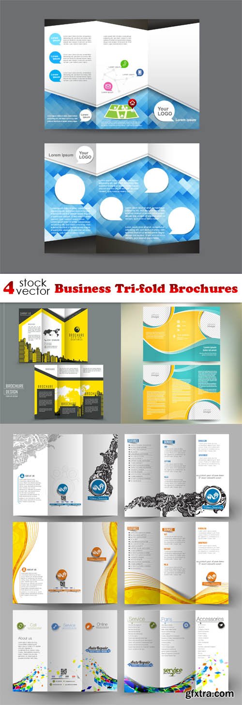 Vectors - Business Tri-fold Brochures