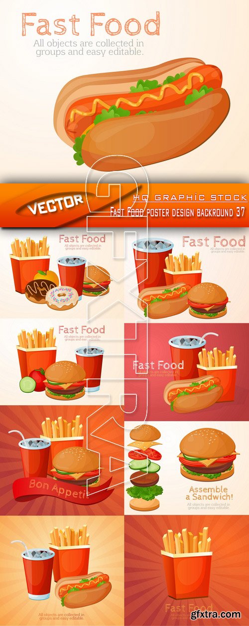 Stock Vector - Fast Food poster design backround 37