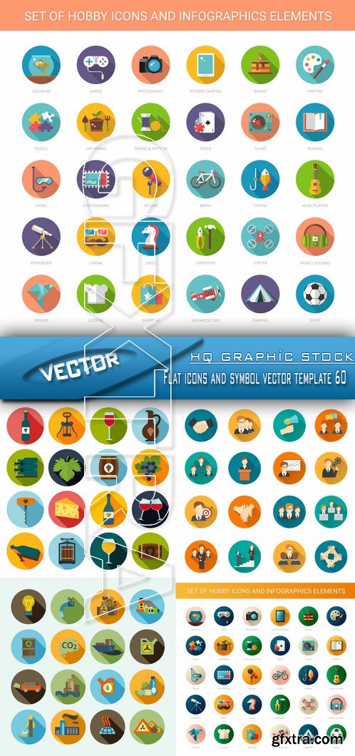 Stock Vector - Flat icons and symbol vector template 60