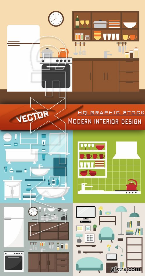 Stock Vector - Modern interior design