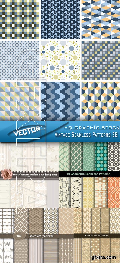 Stock Vector - Vintage Seamless Patterns 38