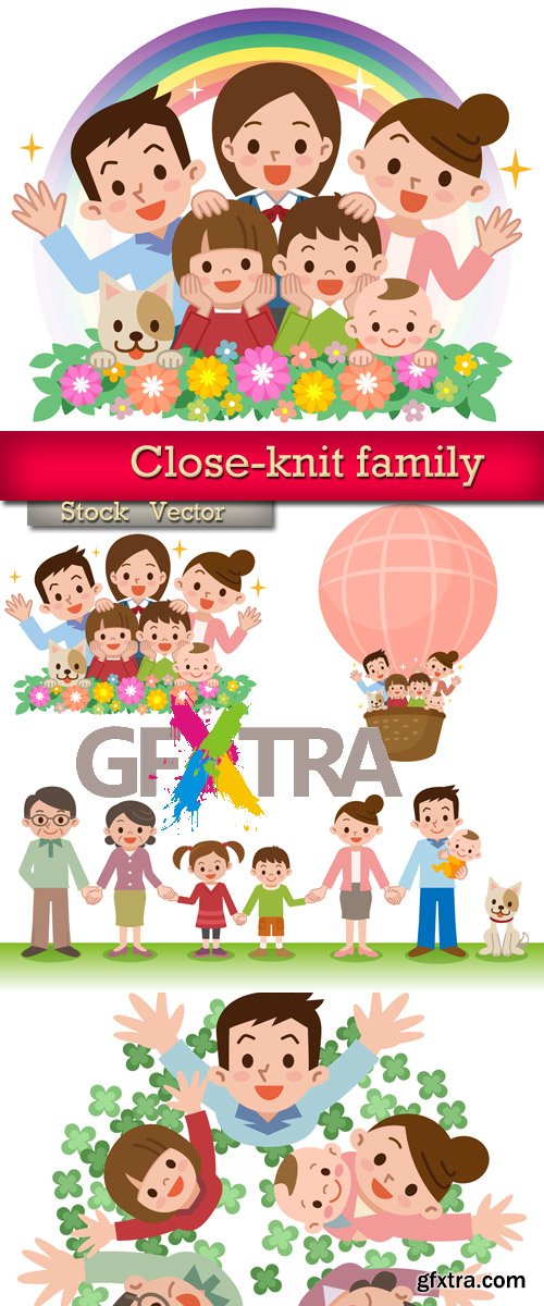 Close-knit family in Vector