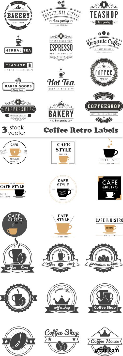 Vectors - Coffee Retro Labels