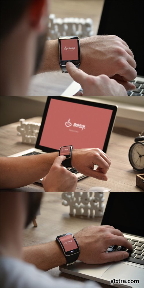 3 PSD Smartwatch Mockup