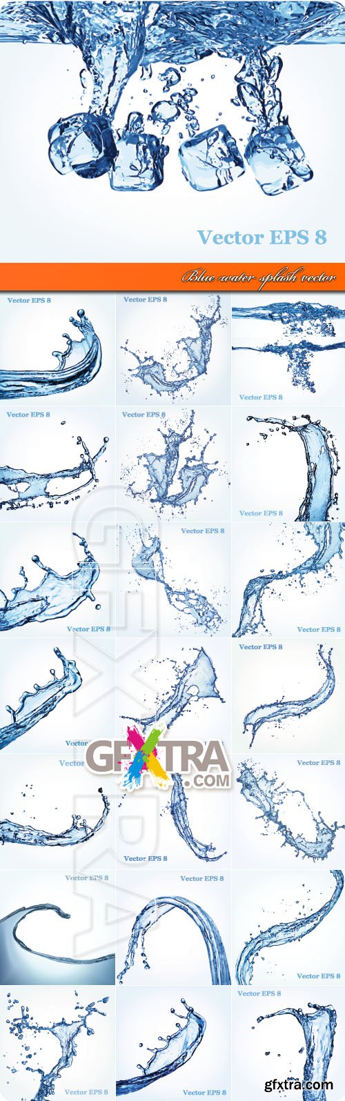 Blue water splash vector