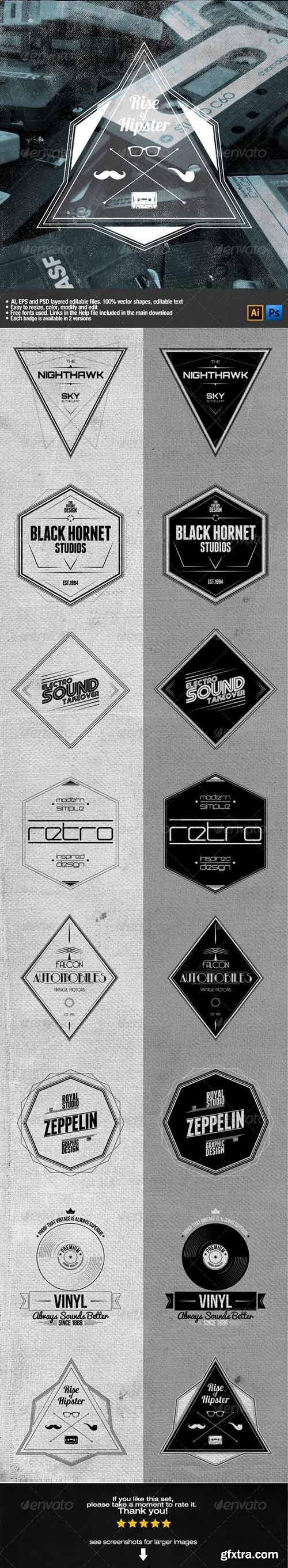 GraphicRiver - Retro Badges Set 1 6333990