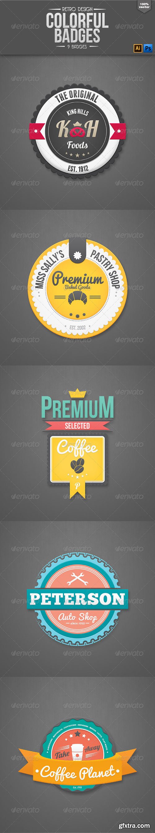 GraphicRiver - Retro Colorful Badges 6354367